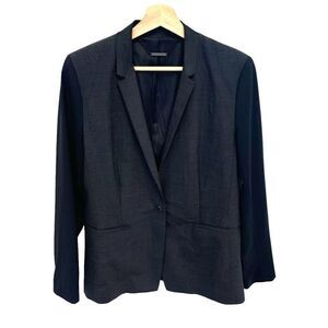 Elie Tahari Leather and Wool Blazer